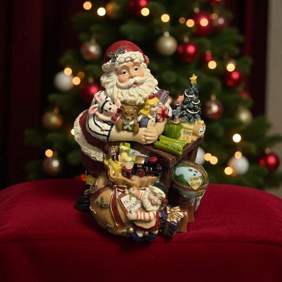 Fitz and Floyd Toyland Santa Musical Figurine in Original Box - Picture 9 of 11